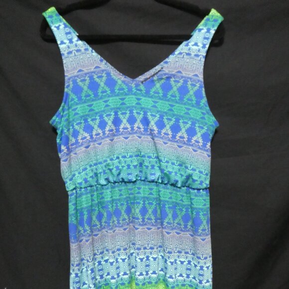 FADED GLORY | large 12 - 14 | Sleeveless Colorful Maxi Summer Dress - Picture 6 of 14